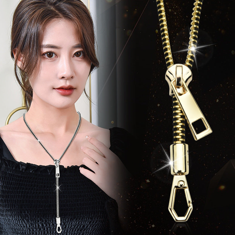 Personalized Hip Hop One Style For Dual-wear Zipper Necklace